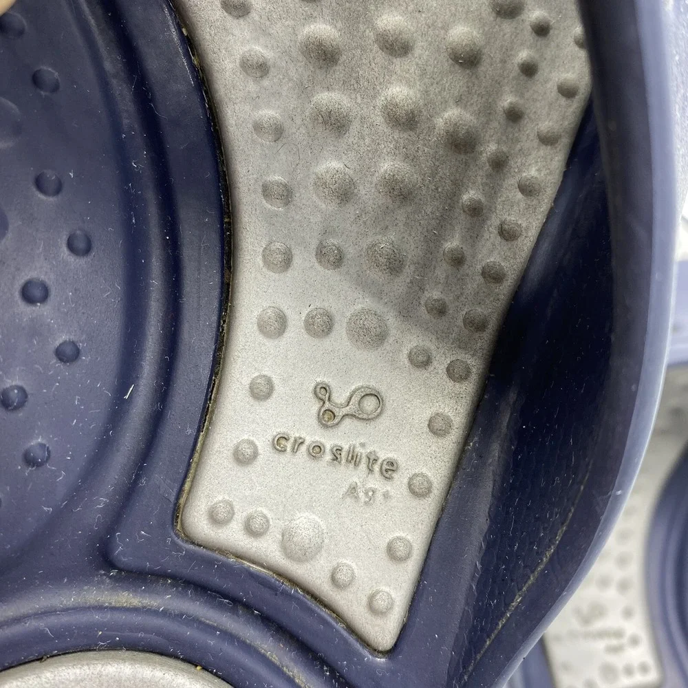 Crocs Sandals Mens 9 Slides Navy Gray Shoes Womens 11 Slip On Beach Pool